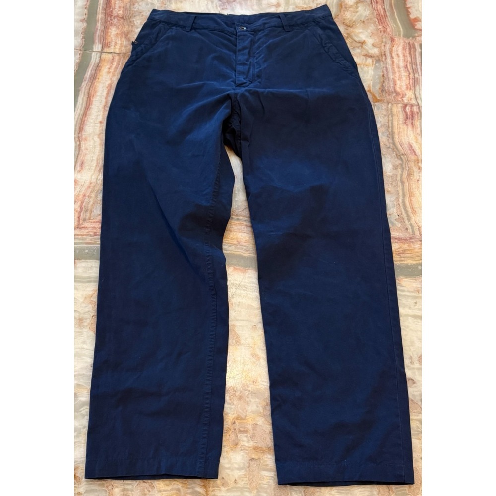 Raleigh Workshop Mens Flat Front Chino Pants Navy Straight Leg Everyday Wear 32W